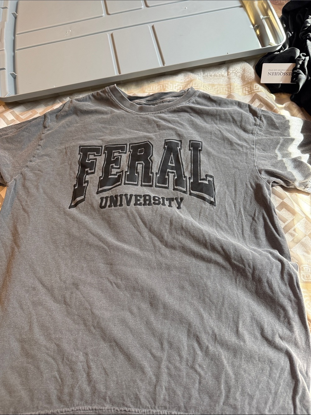 Comfort Colors Feral University Short Sleeve Tee - Gray
